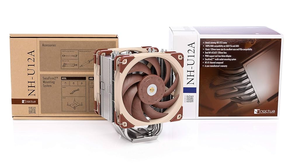 NH-U12A CPUクーラー 120mm Noctua NH-U12A chromax.black 高性能12cmファンデュアル搭載